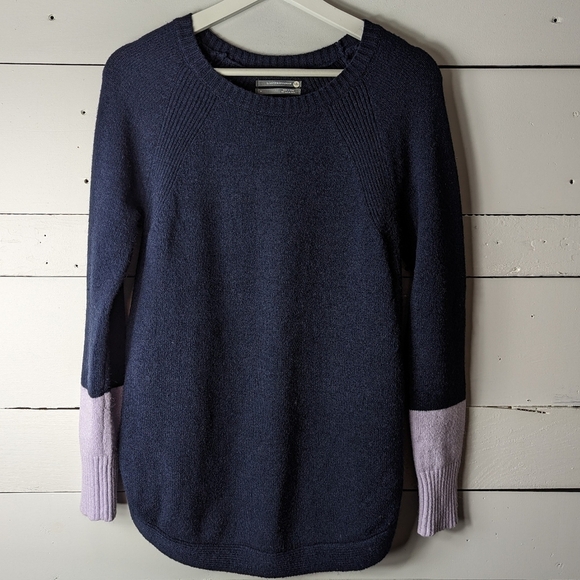 Anthropologie Rebekah Tunic Sweater in Navy/Purple Size Small - Picture 3 of 9
